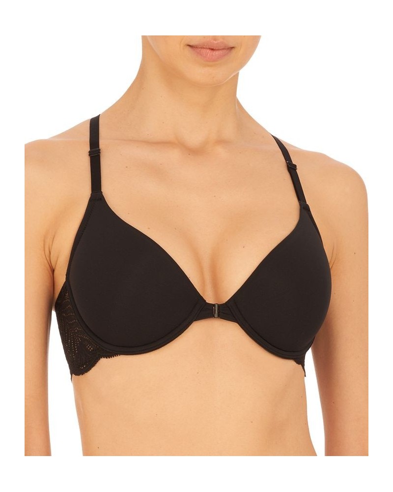 Women's Lush Front Close Lace Racerback Underwire Bra 728309 Black $42.00 Bras