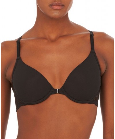 Women's Lush Front Close Lace Racerback Underwire Bra 728309 Black $42.00 Bras