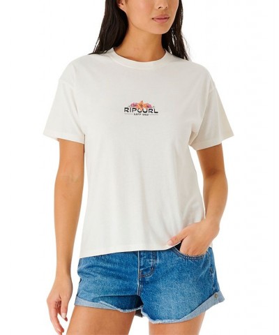 Juniors' Cotton Brighter Sun Relaxed T-Shirt Bone $15.98 Tops