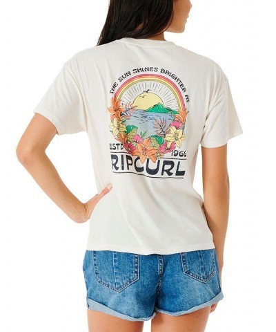 Juniors' Cotton Brighter Sun Relaxed T-Shirt Bone $15.98 Tops