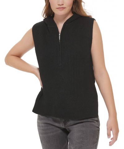 Women's Ribbed Sleeveless Top Black $31.74 Sweaters