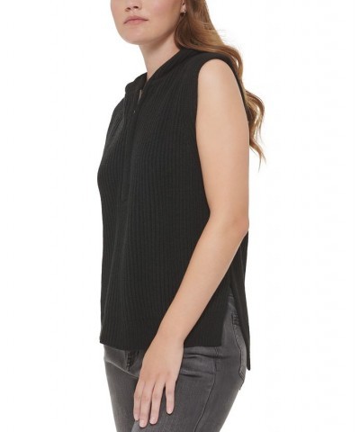 Women's Ribbed Sleeveless Top Black $31.74 Sweaters