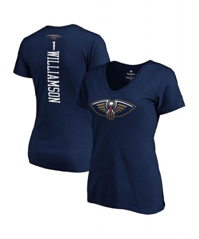 Women's Zion Williamson Navy New Orleans Pelicans 2019 Nba Draft Playmaker Name Number V-Neck T-Shirt Navy $20.34 Tops