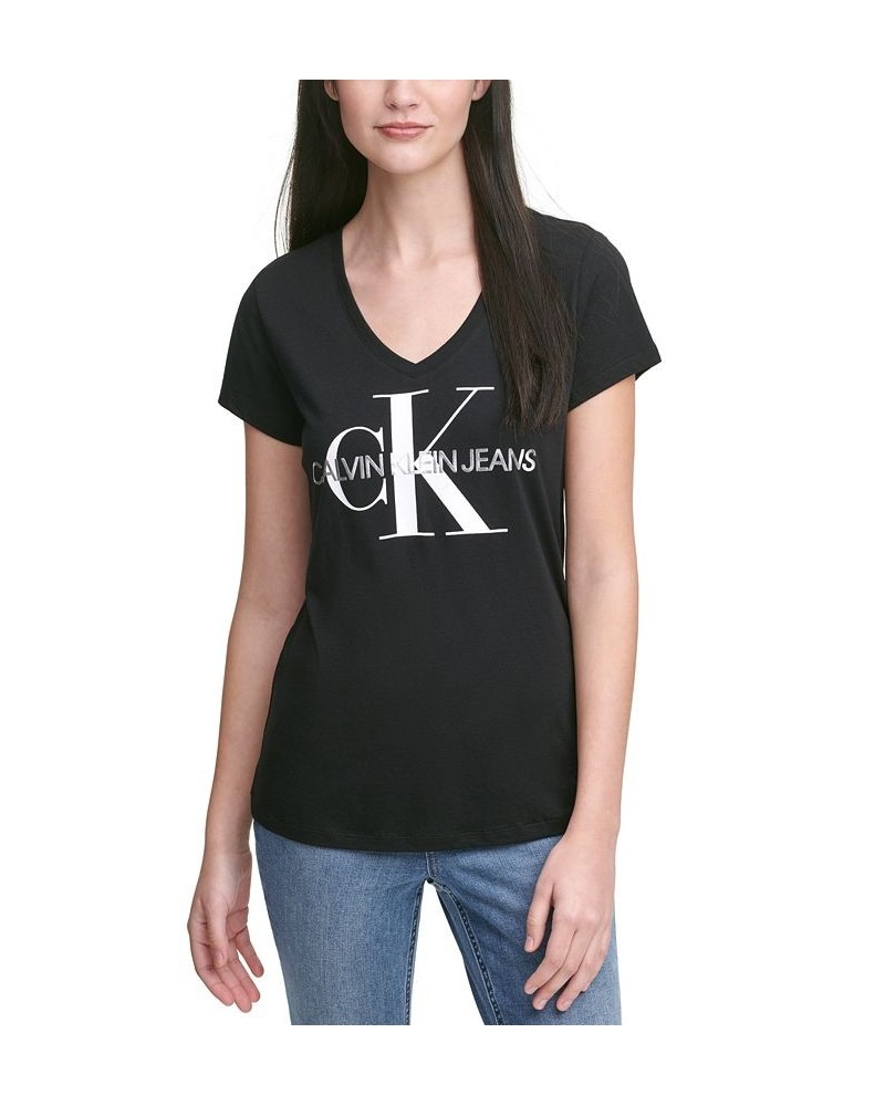 V-Neck Logo T-Shirt Black $17.26 Tops