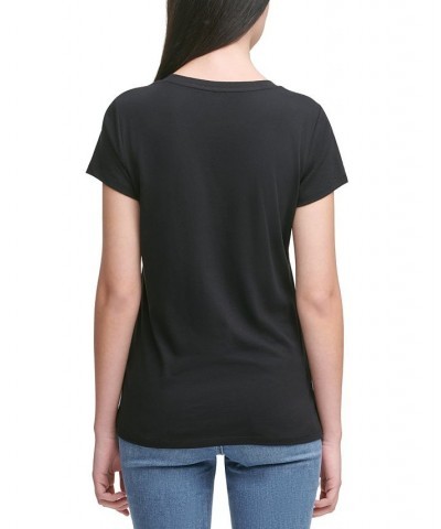 V-Neck Logo T-Shirt Black $17.26 Tops