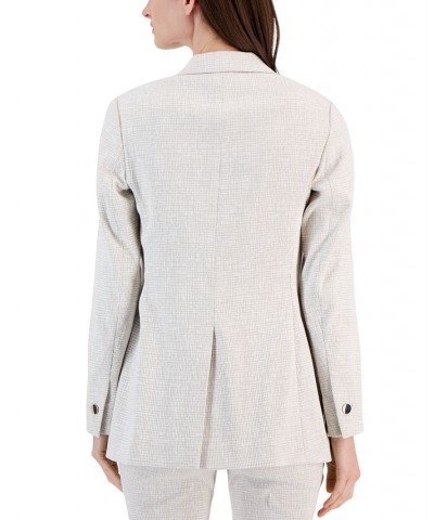 Women's Grid-Print Tech Stretch Single-Button Blazer Crema/anne White $40.69 Jackets