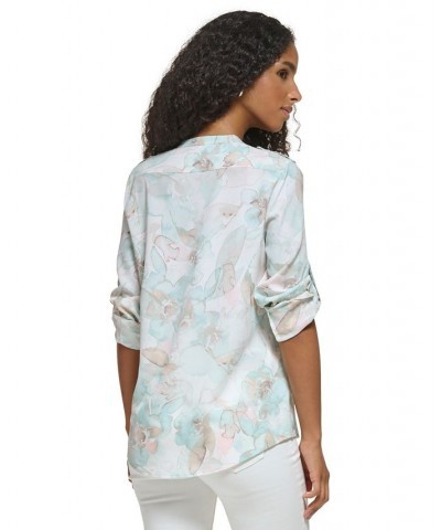 Women's Printed Button Down Shirt Pastel Multi $45.63 Tops