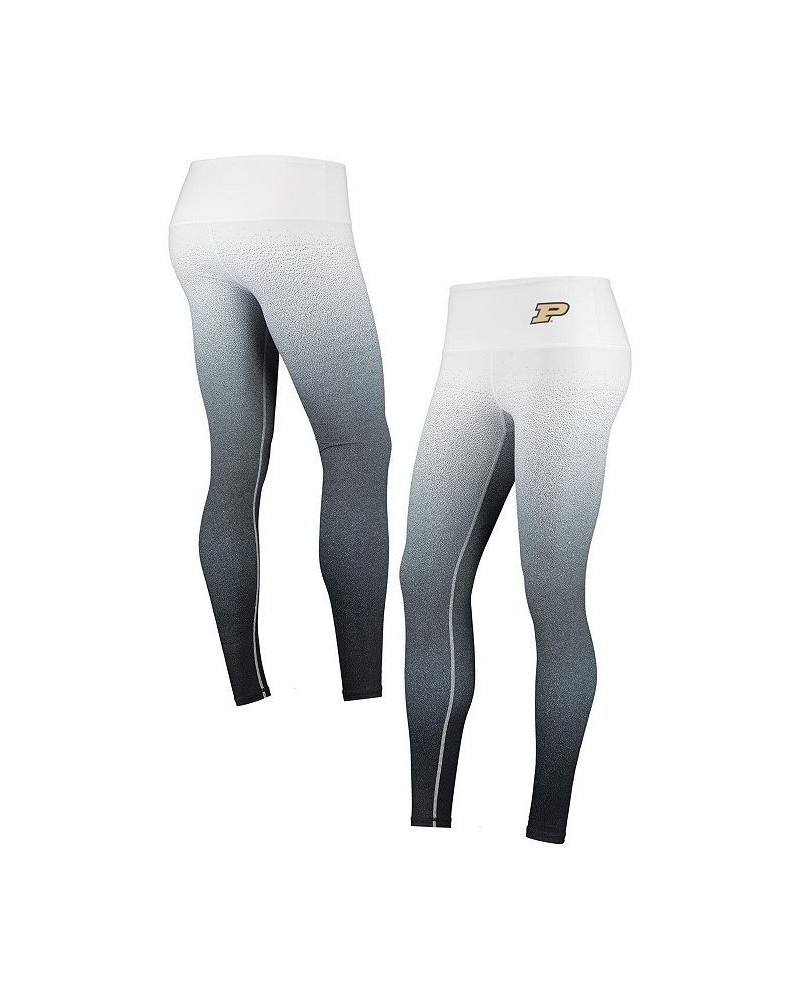 Women's White Black Purdue Boilermakers Static Print Ombre Leggings White, Black $28.60 Pants