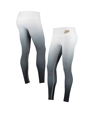 Women's White Black Purdue Boilermakers Static Print Ombre Leggings White, Black $28.60 Pants