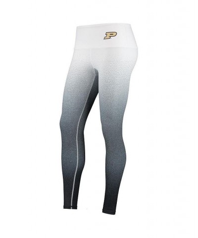 Women's White Black Purdue Boilermakers Static Print Ombre Leggings White, Black $28.60 Pants