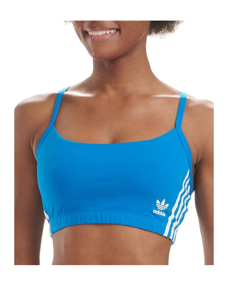 Women's 3-Stripes Scoop Bralette 4A4H00 Blue $14.02 Bras