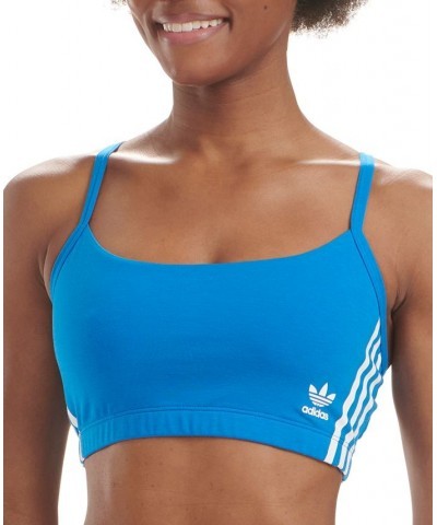 Women's 3-Stripes Scoop Bralette 4A4H00 Blue $14.02 Bras