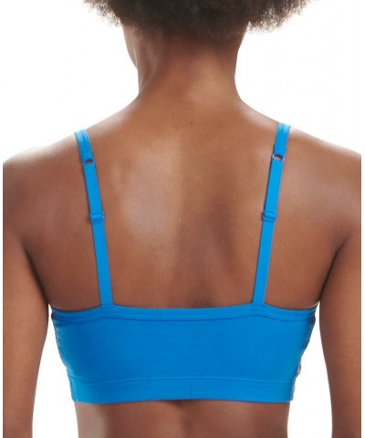 Women's 3-Stripes Scoop Bralette 4A4H00 Blue $14.02 Bras