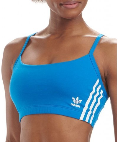 Women's 3-Stripes Scoop Bralette 4A4H00 Blue $14.02 Bras