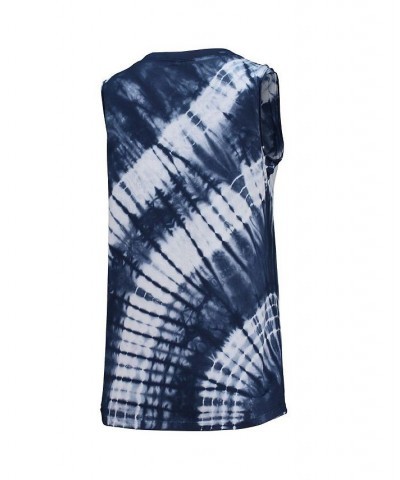 Women's Navy Atlanta Braves Money Ball Tie-Dye Tank Top Navy $25.37 Tops