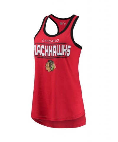 Women's Red Chicago Blackhawks Showdown Slub Racerback Tank Top Red $18.40 Tops