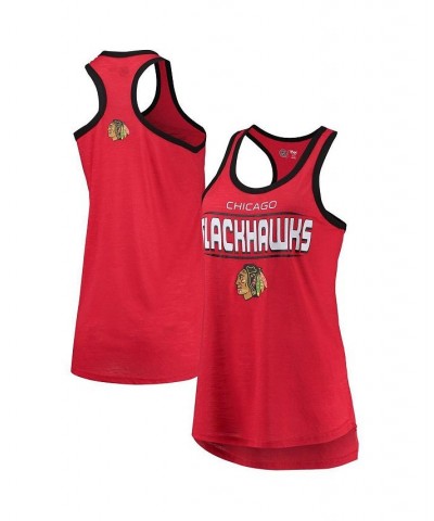 Women's Red Chicago Blackhawks Showdown Slub Racerback Tank Top Red $18.40 Tops