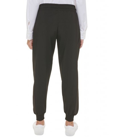 Women's Ribbed Cuff Joggers Black $27.86 Pants