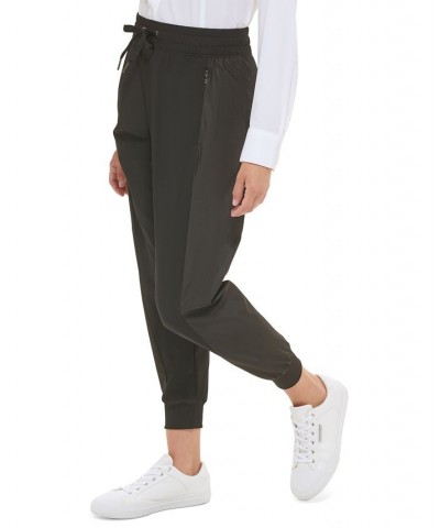 Women's Ribbed Cuff Joggers Black $27.86 Pants