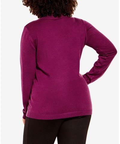 Trendy Plus Size Yolanda Jumper Sweater Purple $45.39 Sweaters