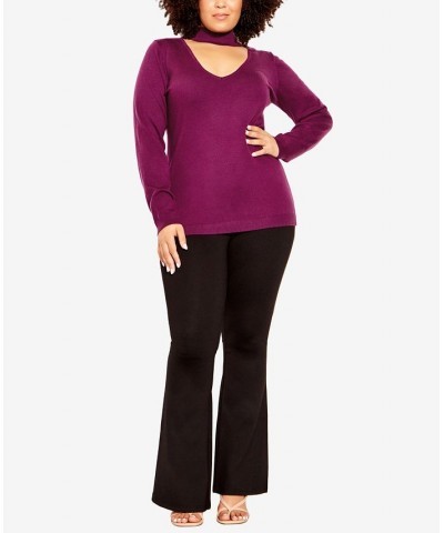 Trendy Plus Size Yolanda Jumper Sweater Purple $45.39 Sweaters