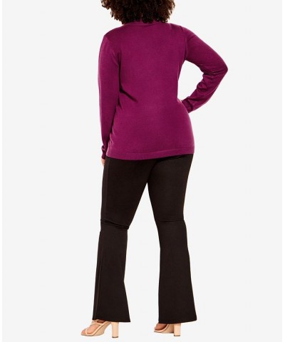 Trendy Plus Size Yolanda Jumper Sweater Purple $45.39 Sweaters