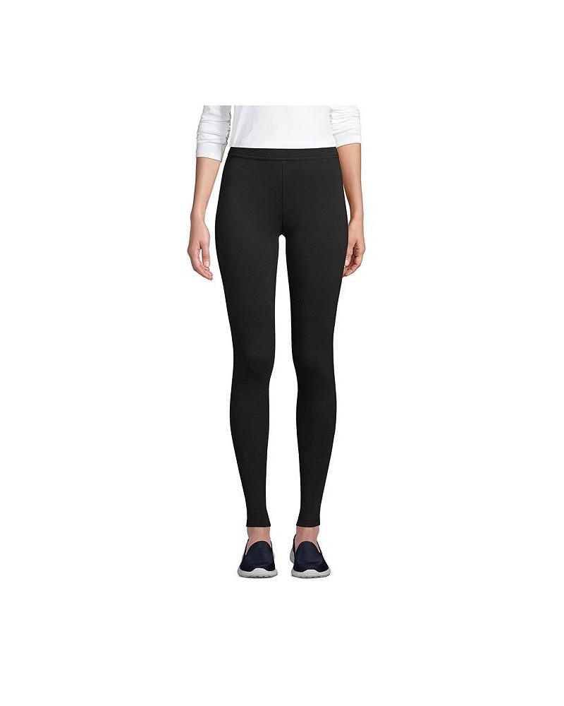 Women's High Rise Serious Sweats Fleece Lined Pocket Leggings Black $34.28 Pants