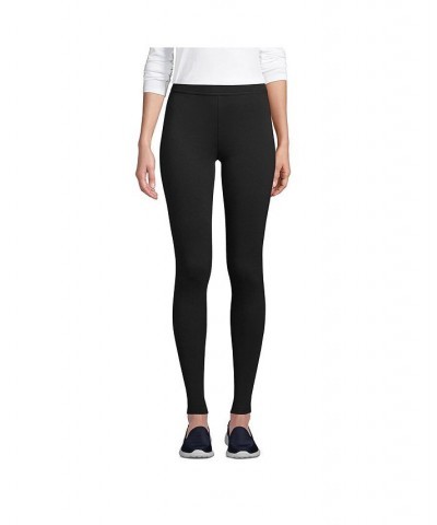 Women's High Rise Serious Sweats Fleece Lined Pocket Leggings Black $34.28 Pants