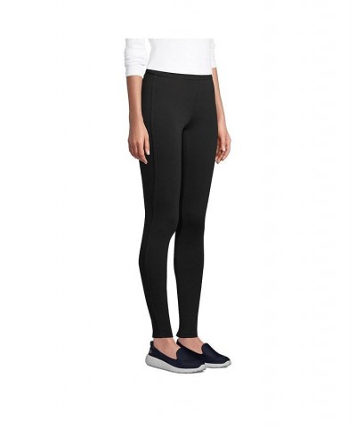 Women's High Rise Serious Sweats Fleece Lined Pocket Leggings Black $34.28 Pants