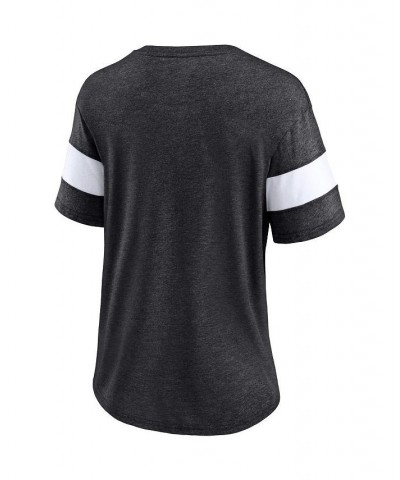 Women's Branded Heathered Charcoal Oregon Ducks Arched City Sleeve-Striped Tri-Blend V-Neck T-shirt Heathered Charcoal $17.22...