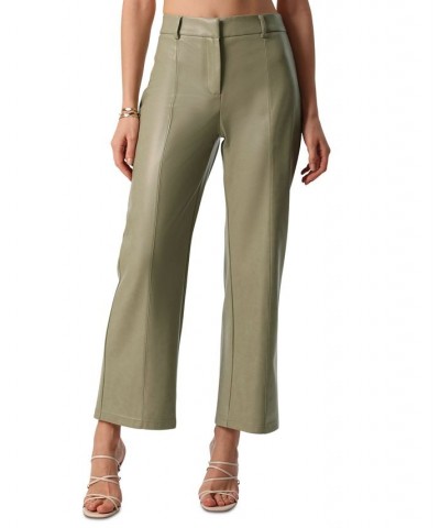 Women's Straight-Leg Faux-Leather Pants Sage $47.96 Pants