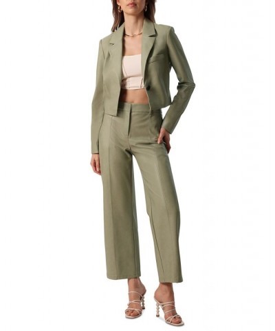 Women's Straight-Leg Faux-Leather Pants Sage $47.96 Pants