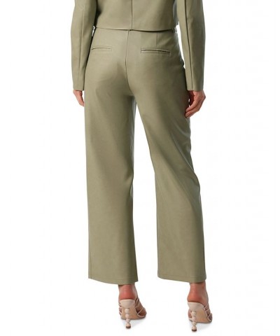 Women's Straight-Leg Faux-Leather Pants Sage $47.96 Pants