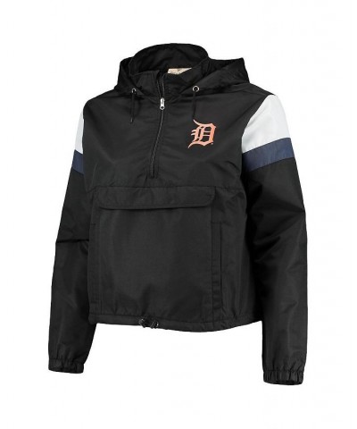 Women's Black Navy Detroit Tigers Plus Size Anorak Quarter-Zip Hoodie Black $26.40 Sweatshirts