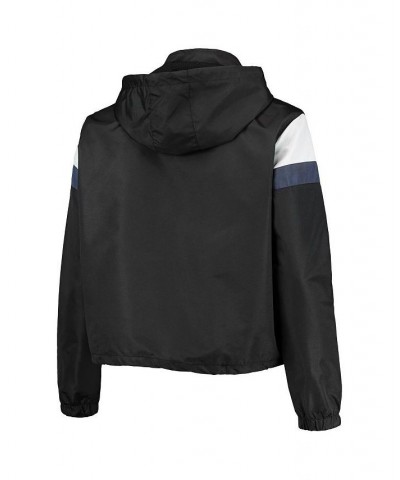 Women's Black Navy Detroit Tigers Plus Size Anorak Quarter-Zip Hoodie Black $26.40 Sweatshirts