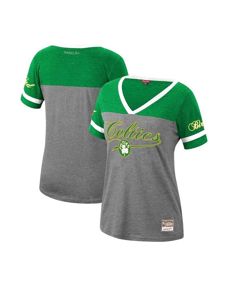 Women's Larry Bird Heathered Charcoal Boston Celtics Team Captain V-Neck T-shirt Heathered Charcoal $26.95 Tops