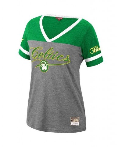 Women's Larry Bird Heathered Charcoal Boston Celtics Team Captain V-Neck T-shirt Heathered Charcoal $26.95 Tops