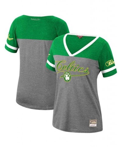 Women's Larry Bird Heathered Charcoal Boston Celtics Team Captain V-Neck T-shirt Heathered Charcoal $26.95 Tops