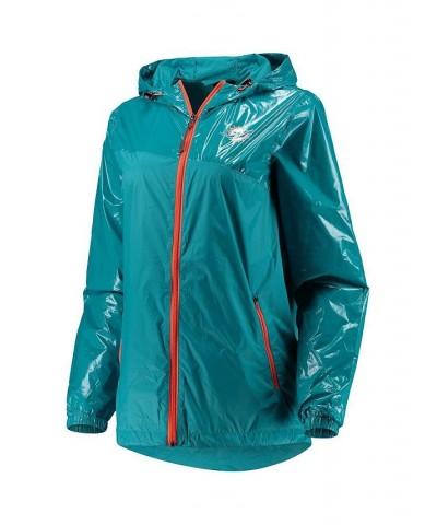 Women's Aqua Miami Dolphins Double-Coverage Full-Zip Hoodie Jacket Aqua $41.40 Jackets