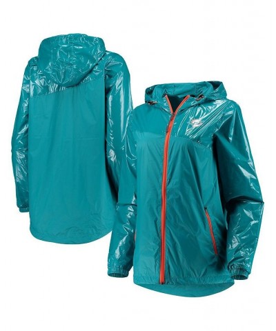 Women's Aqua Miami Dolphins Double-Coverage Full-Zip Hoodie Jacket Aqua $41.40 Jackets