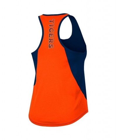 Women's Navy Auburn Tigers Sachs 2-Hit Scoop Neck Racerback Tank Top Blue $20.13 Tops