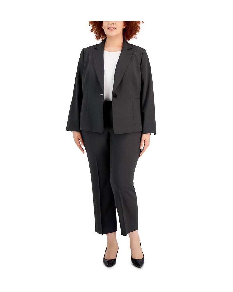 Plus Size One-Button Pantsuit Gray $71.40 Pants