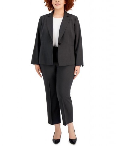 Plus Size One-Button Pantsuit Gray $71.40 Pants