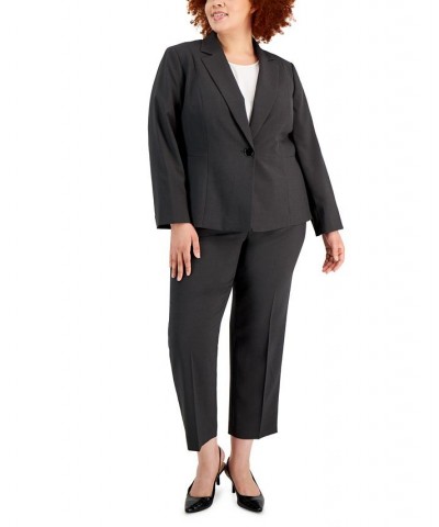 Plus Size One-Button Pantsuit Gray $71.40 Pants