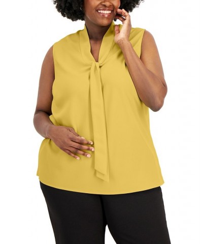 Plus Size Bow Top Gold $25.07 Tops