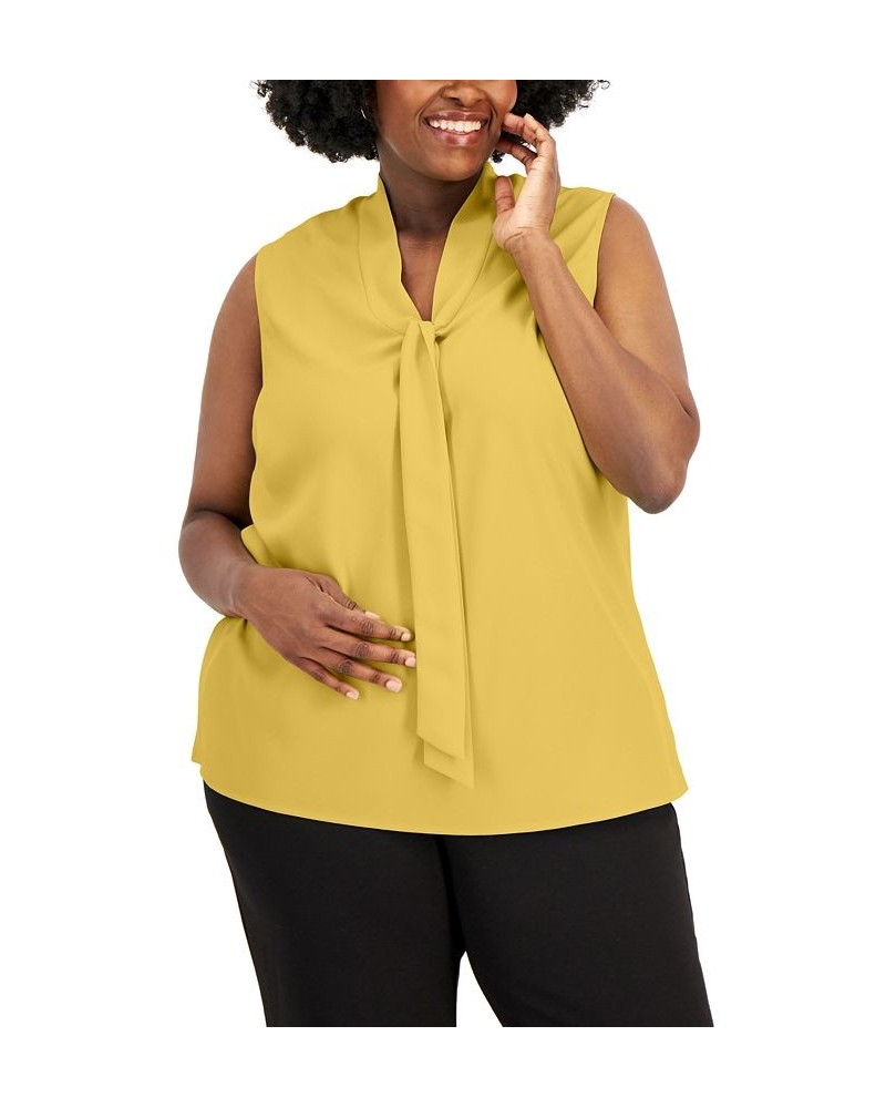 Plus Size Bow Top Gold $25.07 Tops