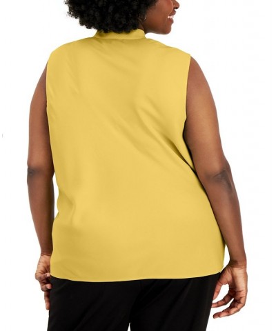 Plus Size Bow Top Gold $25.07 Tops