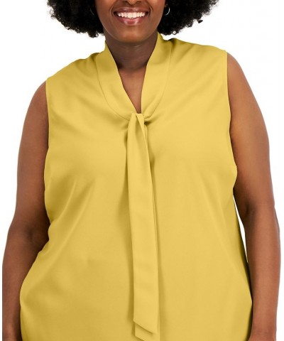 Plus Size Bow Top Gold $25.07 Tops