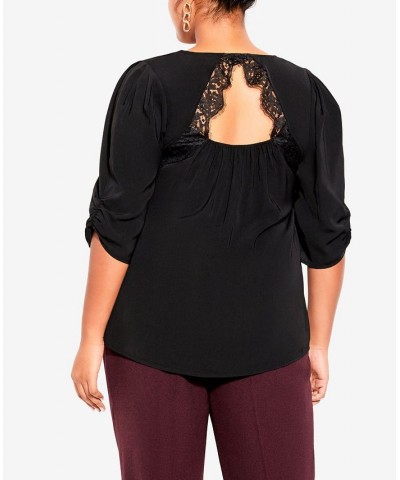 Plus Size Trendy Emery Top Black $33.00 Tops