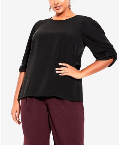 Plus Size Trendy Emery Top Black $33.00 Tops